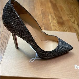 Christian Louboutin Silver FILO 120 lady glitter